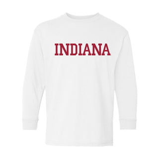 Indiana Hoosiers Basic Block Youth Long Sleeve - White