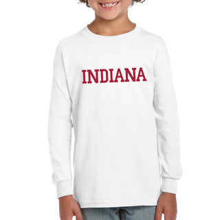 Indiana Hoosiers Basic Block Youth Long Sleeve - White