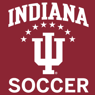 Indiana University Hoosiers Arch Logo Soccer Long Sleeve T Shirt - Cardinal