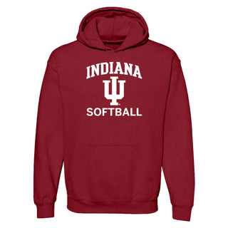 Indiana University Hoosiers Arch Logo Softball Hoodie - Cardinal