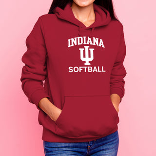 Indiana University Hoosiers Arch Logo Softball Hoodie - Cardinal