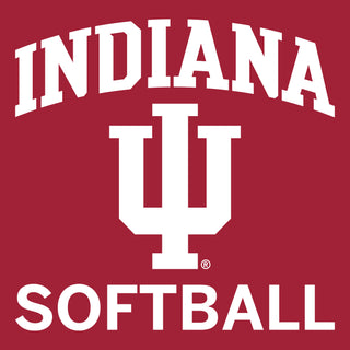 Indiana University Hoosiers Arch Logo Softball Short Sleeve T Shirt - Cardinal