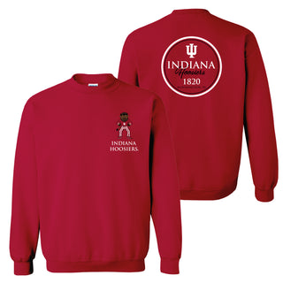 Indiana Classic Circle Bison Crewneck - Cardinal