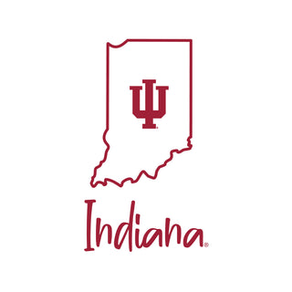 Indiana University Hoosiers Playful Sketch Basic Cotton Short Sleeve T Shirt - White