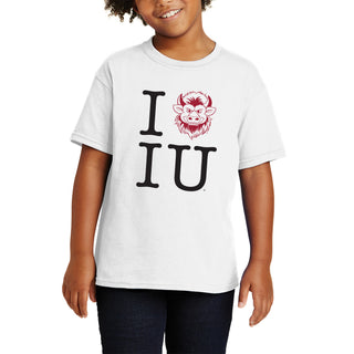 Indiana I Heart IU Bison Youth T-Shirt - White