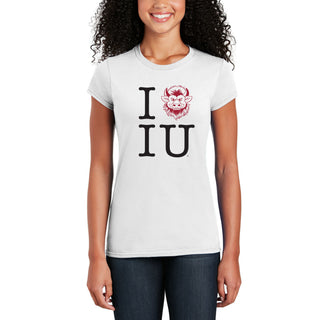 Indiana I Heart IU Bison Women's T-Shirt - White