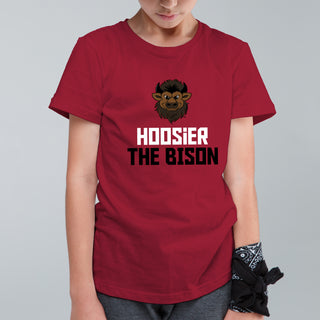 Indiana Squared Off Bison Youth T-Shirt - Cardinal