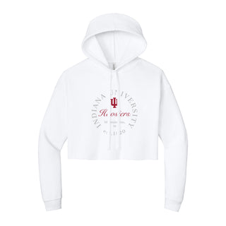 Indiana Roundabout Women’s Cropped Fleece Hoodie - White