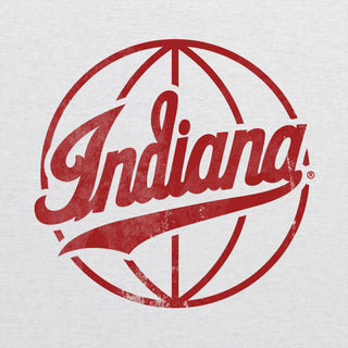 Indiana Script Basketball 3/4 Sleeve Raglan - Htr White/Premium Htr Sleeves
