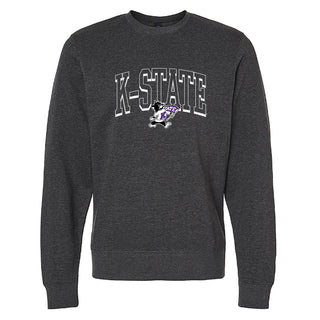K-State Mega Shadow BTB Crewneck - Charcoal Heather