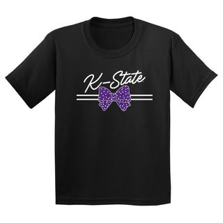 K-State Bow Script Youth T-Shirt - Black