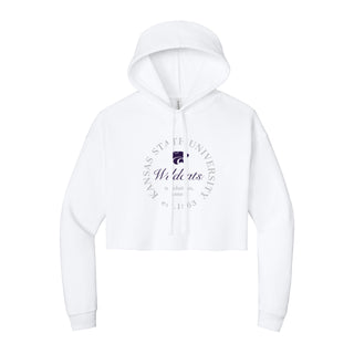 K-State Roundabout Women’s Cropped Fleece Hoodie - White
