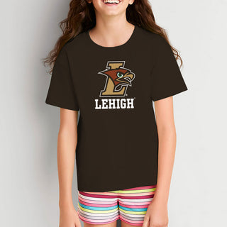 Lehigh University Mountain Hawks Primary Logo Youth T-Shirt - Dark Chocolate