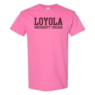 Loyola University Chicago Ramblers Basic Block Short Sleeve T-Shirt - Azalea