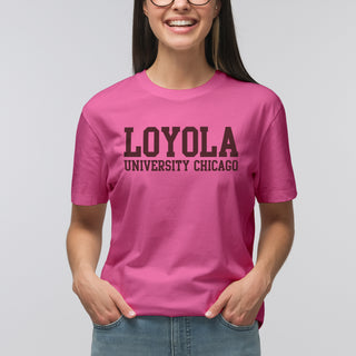 Loyola University Chicago Ramblers Basic Block Short Sleeve T-Shirt - Azalea