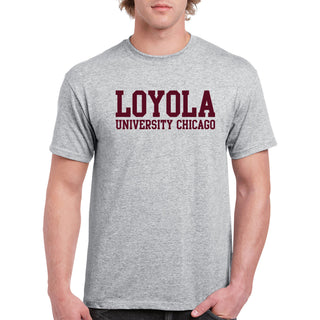 Loyola University Chicago Ramblers Basic Block Short Sleeve T-Shirt - Sport Grey