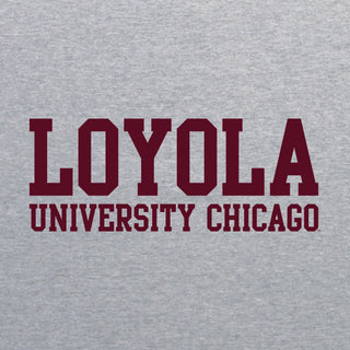 Loyola University Chicago Ramblers Basic Block Short Sleeve T-Shirt - Sport Grey