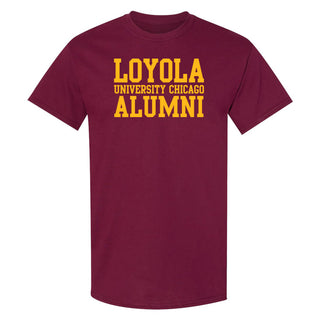 Loyola University Chicago Ramblers Basic Block Alumni Short Sleeve T Shirt - Maroon