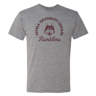 Loyola University Chicago Ramblers Retro Script Short Sleeve T Shirt - Premium Heather