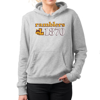 Loyola University Chicago Ramblers Throwback Year Stripe Heavy Blend Hoodie - Sport Grey