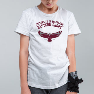 Maryland Eastern Shore Hawks Arch Logo Youth T-Shirt - White