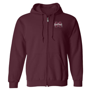 Mississippi State Bulldogs Primary Logo LC EMB Zip Hoodie - Maroon