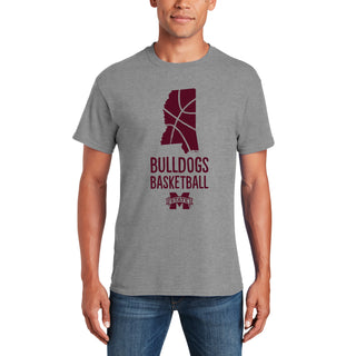 Mississippi State Bulldogs Basketball Brush State T-Shirt - Sport Grey