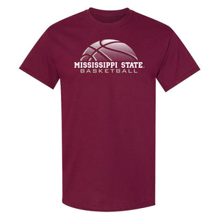 Mississippi State Bulldogs Basketball Shadow T-Shirt - Maroon