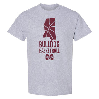Mississippi State Bulldogs Basketball Brush State T-Shirt - Sport Grey