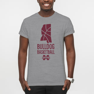 Mississippi State Bulldogs Basketball Brush State T-Shirt - Sport Grey