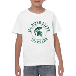 Michigan State Distressed Circle Logo Youth T-Shirt
