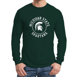 Michigan State Distressed Circle Logo Long Sleeve