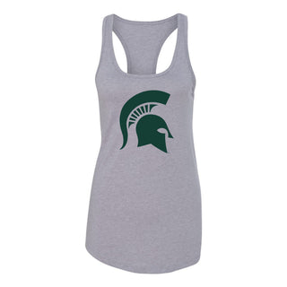 MSU Primary Logo Womens Racerback Tank - Heather Grey