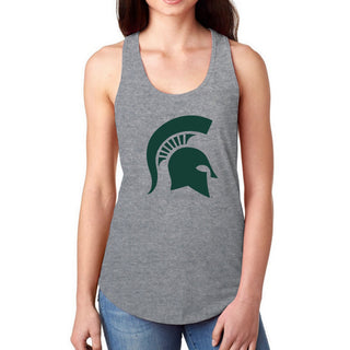 MSU Primary Logo Womens Racerback Tank - Heather Grey