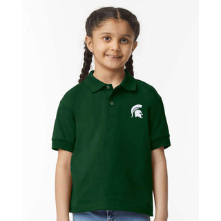 MSU Primary Logo EMB Youth Dryblend Jersey Polo - Forest