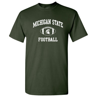 Michigan State University Spartans Classic Football Arch Short Sleeve T Shirt - Forest Green