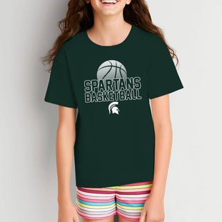 Michigan State MSU Basketball Flux Youth T Shirt - Forest