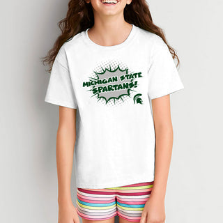 Michigan State MSU Comic Blast Youth T Shirt - White