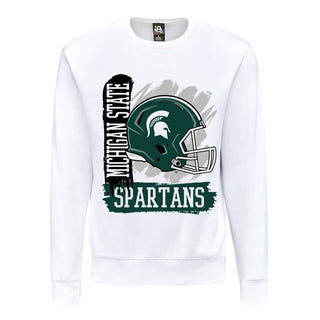MSU 90s Big Print Crewneck - White