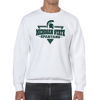 Michigan State Spartans Football Triangle Crewneck Sweatshirt - White