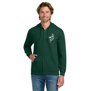 MSU Sparty Basketball Mascot Mark LC Zip Hoodie - Forest