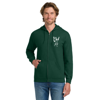 MSU Sparty Tennis Mascot Mark LC Zip Hoodie - Forest