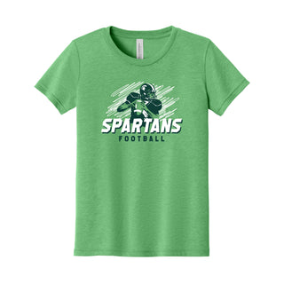Michigan State Football Action Triblend Youth T-Shirt - Green Triblend