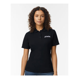 MSU Script Logo EMB Womens Softstyle Pique Polo