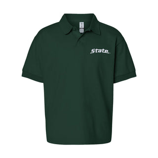MSU Script Logo EMB Youth Dryblend Jersey Polo