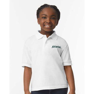 MSU Script Logo EMB Youth Dryblend Jersey Polo