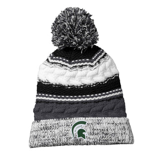 MSU Primary Logo Outline Pom Pom Team Beanie