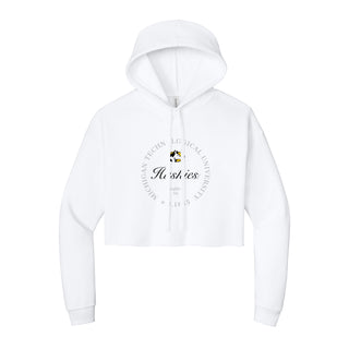Michigan Tech Roundabout Women’s Cropped Fleece Hoodie - White