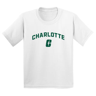 UNC Charlotte Forty-Niners Arch Logo Youth Short Sleeve T Shirt - White