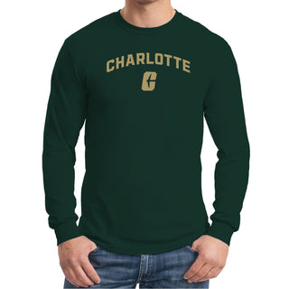UNC Charlotte Forty-Niners Arch Logo Long Sleeve T Shirt - Forest